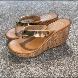 Juicy Couture cork wedge heels
